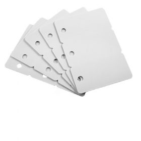 Card plastic alb tip breloc ( tricard )